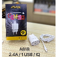 COMBO Củ Sạc + Cáp Type C Aspor A818 - 2.4A/1USB/IQ