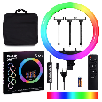 Đèn LED  LiveStream RGB LED MJ45 nhiều màu kèm giá đỡ 3 điện thoại