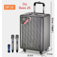 Loa Kéo Di Động Karaoke DP-10 (Bọc Da, Bass 25cm, 2 Micro)