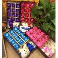 Hoa hồng sáp 12 bông rose + gấu